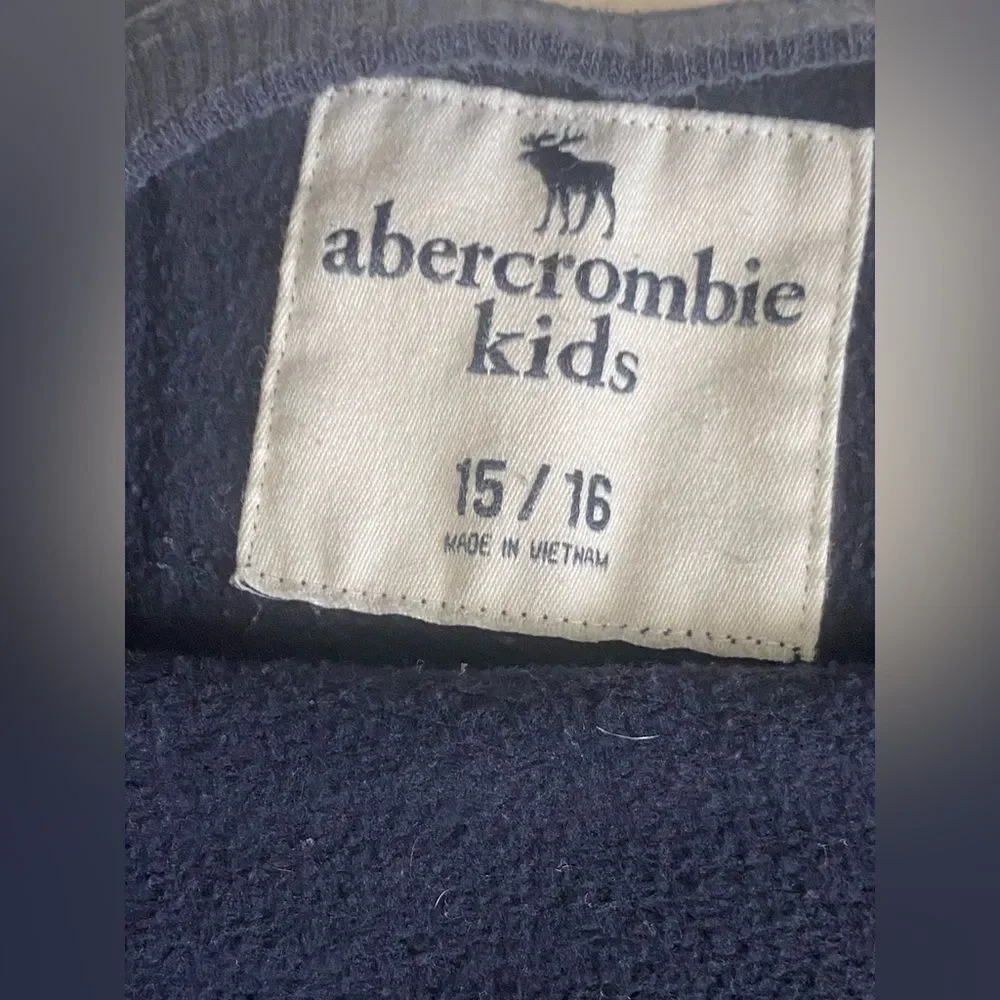 Abercrombie Kids Navy Blue Crewneck Sweatshirt Pink 1892 Logo Gorpcore Preppy XL